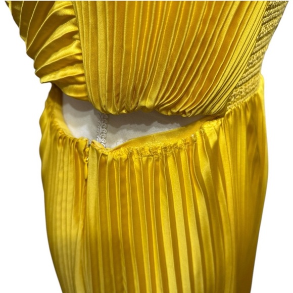 Alice + Olivia Sunlit Yellow Pleated Jumpsuit - Picture 4 of 6